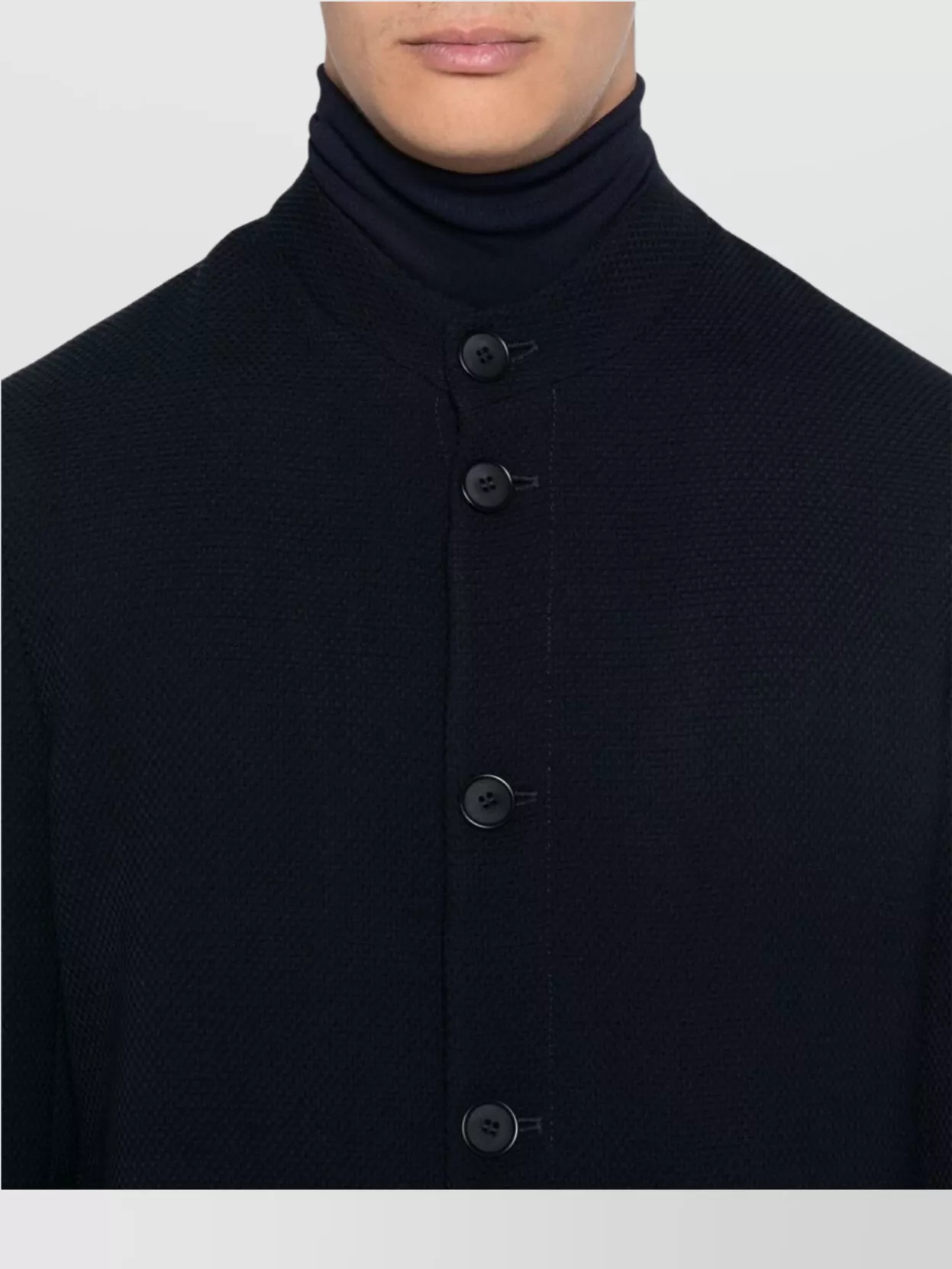 Giorgio Armani Blazer Textured Fabric Front Pockets In Blue