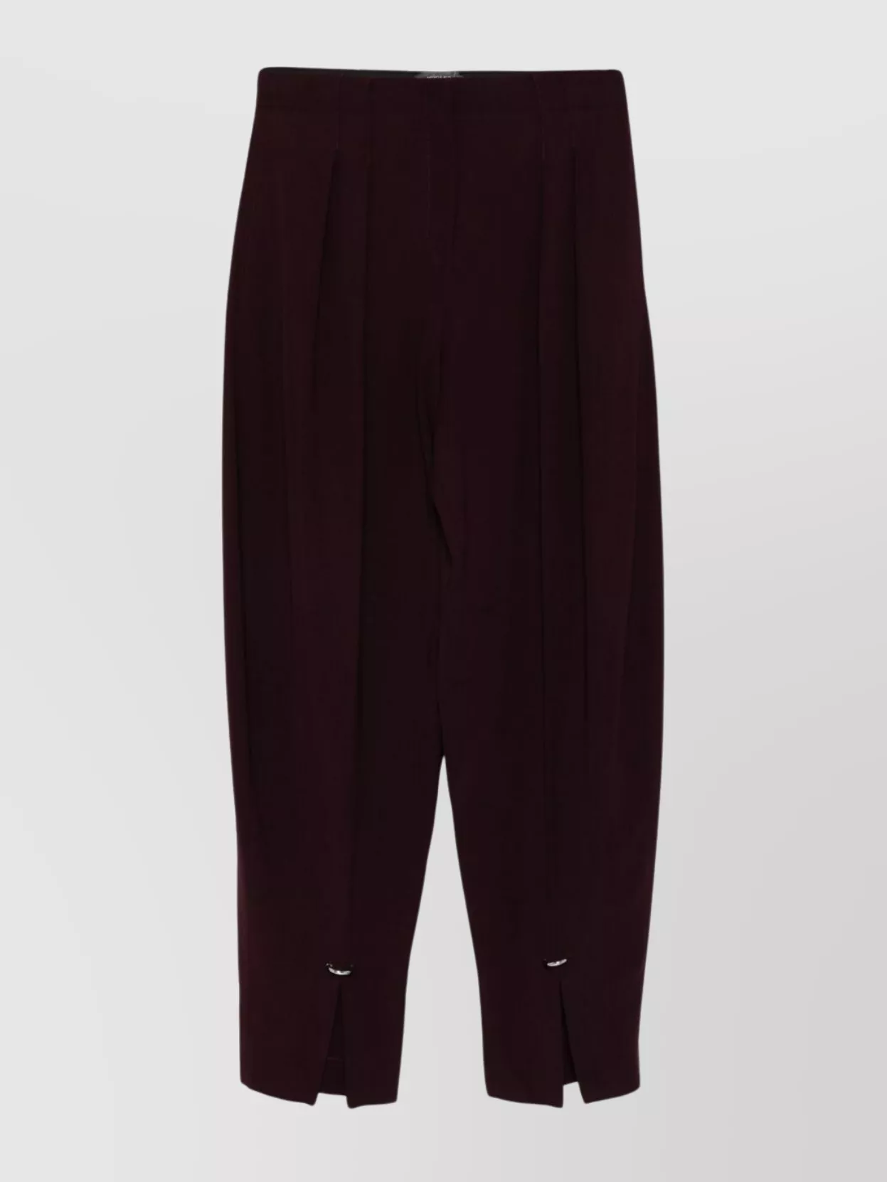 Mugler High Waist Straight Leg Trousers In Brown