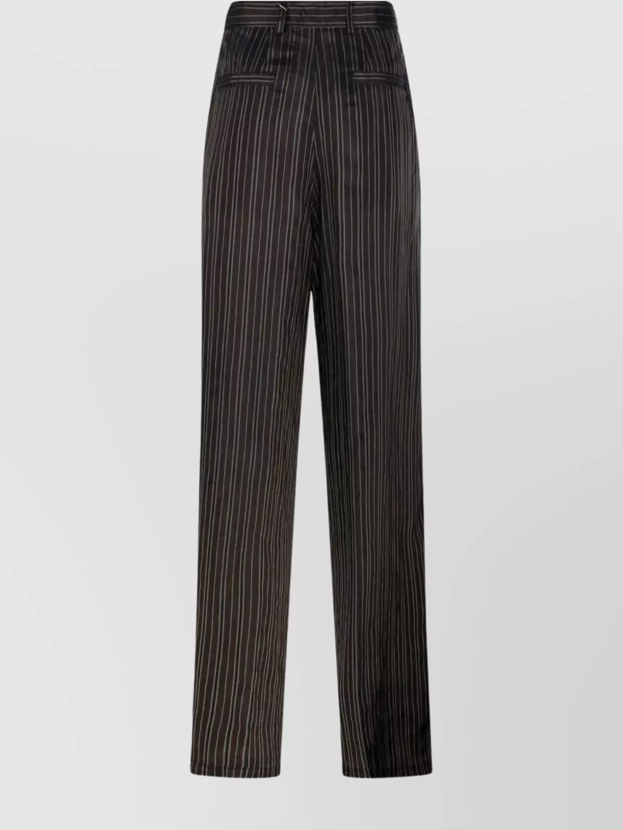 Dries Van Noten Striped Wide-leg Trousers Pockets In Gray
