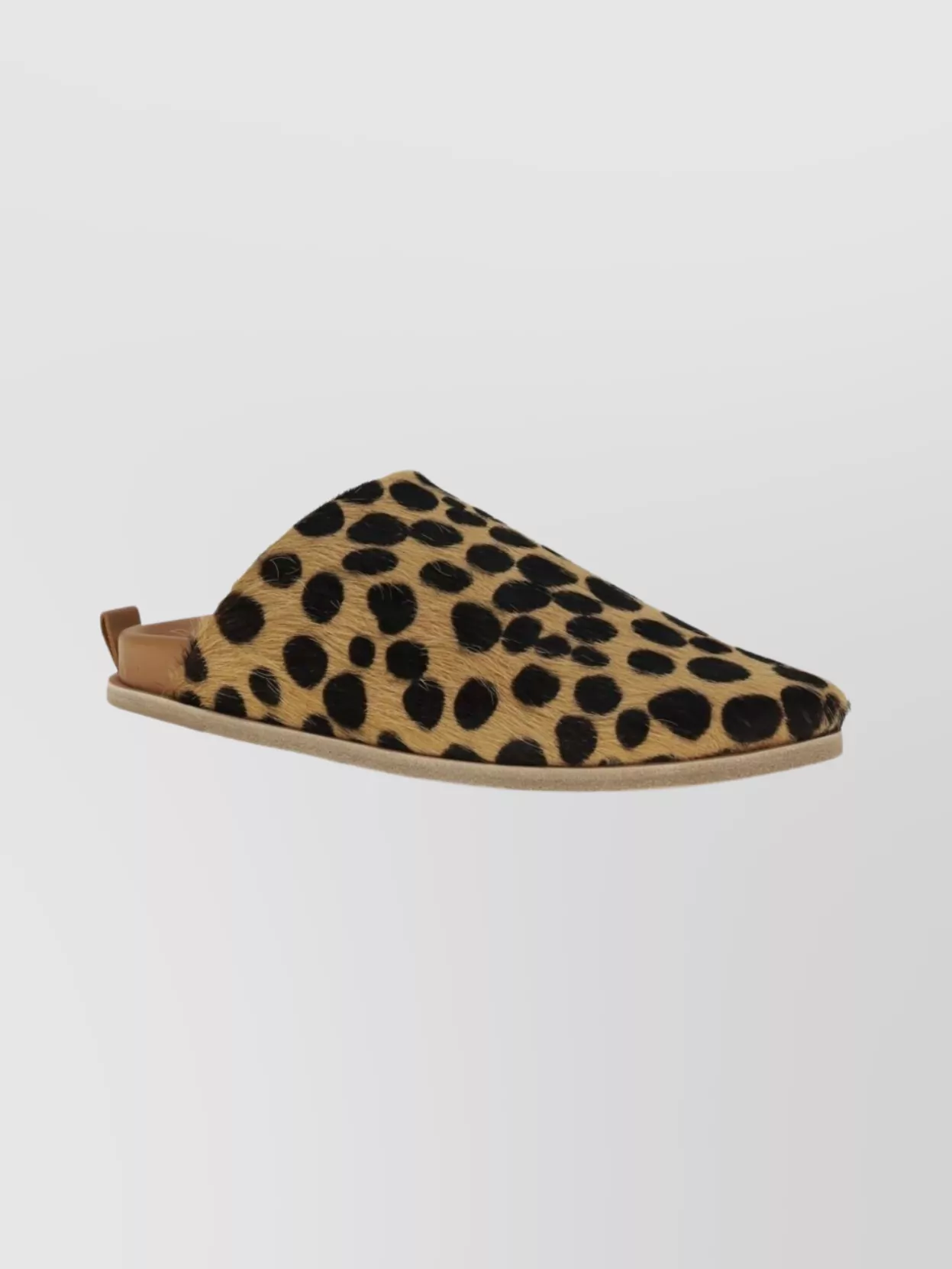 Forte Forte Animal Print Backless Pony Hair Slippers In Brown