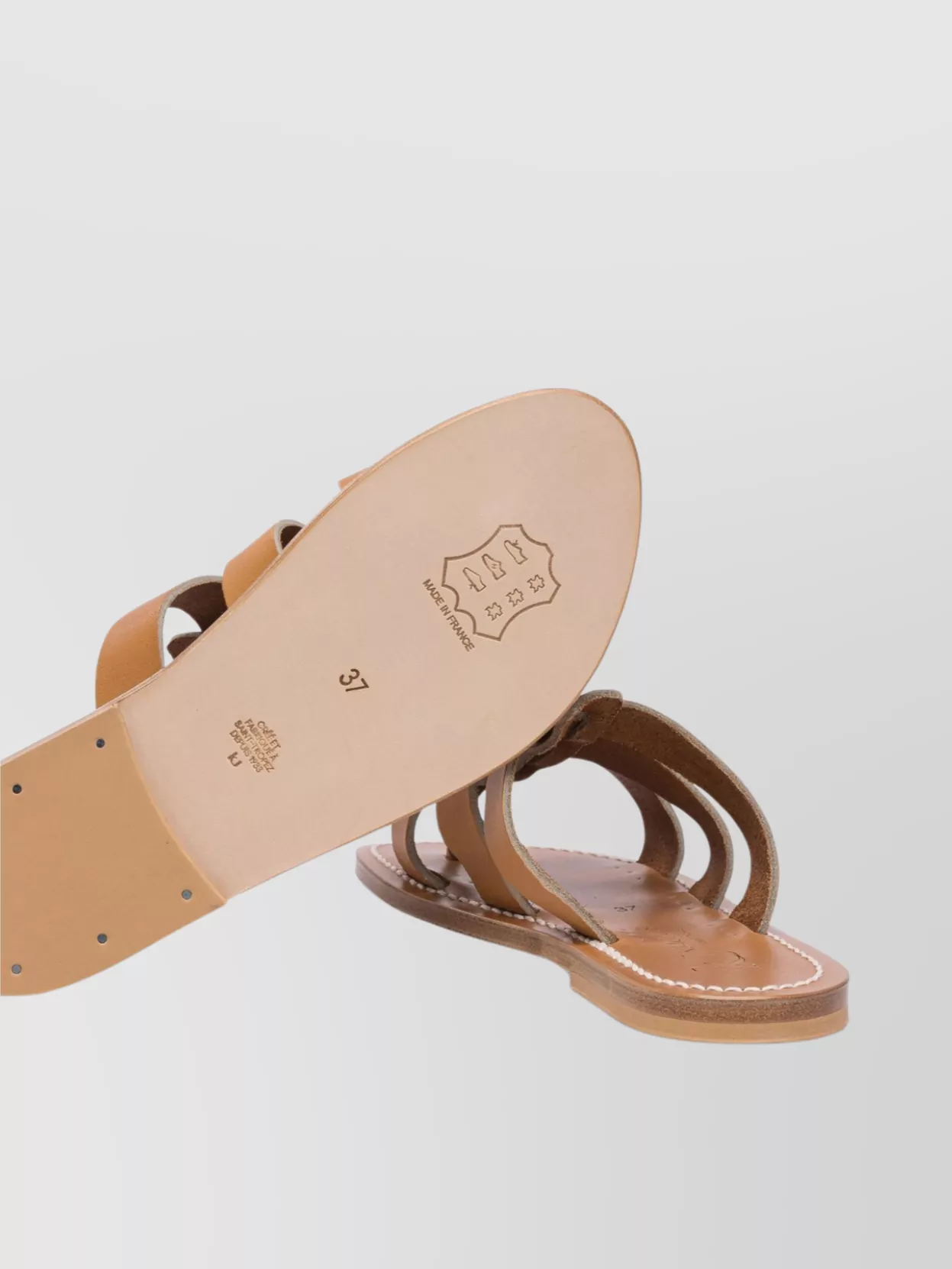 K. Jacques Strappy Leather Flat Sole Sandals