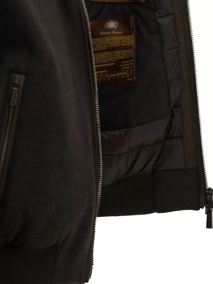 Moorer Wool Cashmere Padded Bomber Jacket