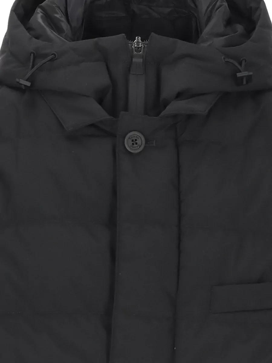 Herno Long Hooded Down Jacket Zip Pockets