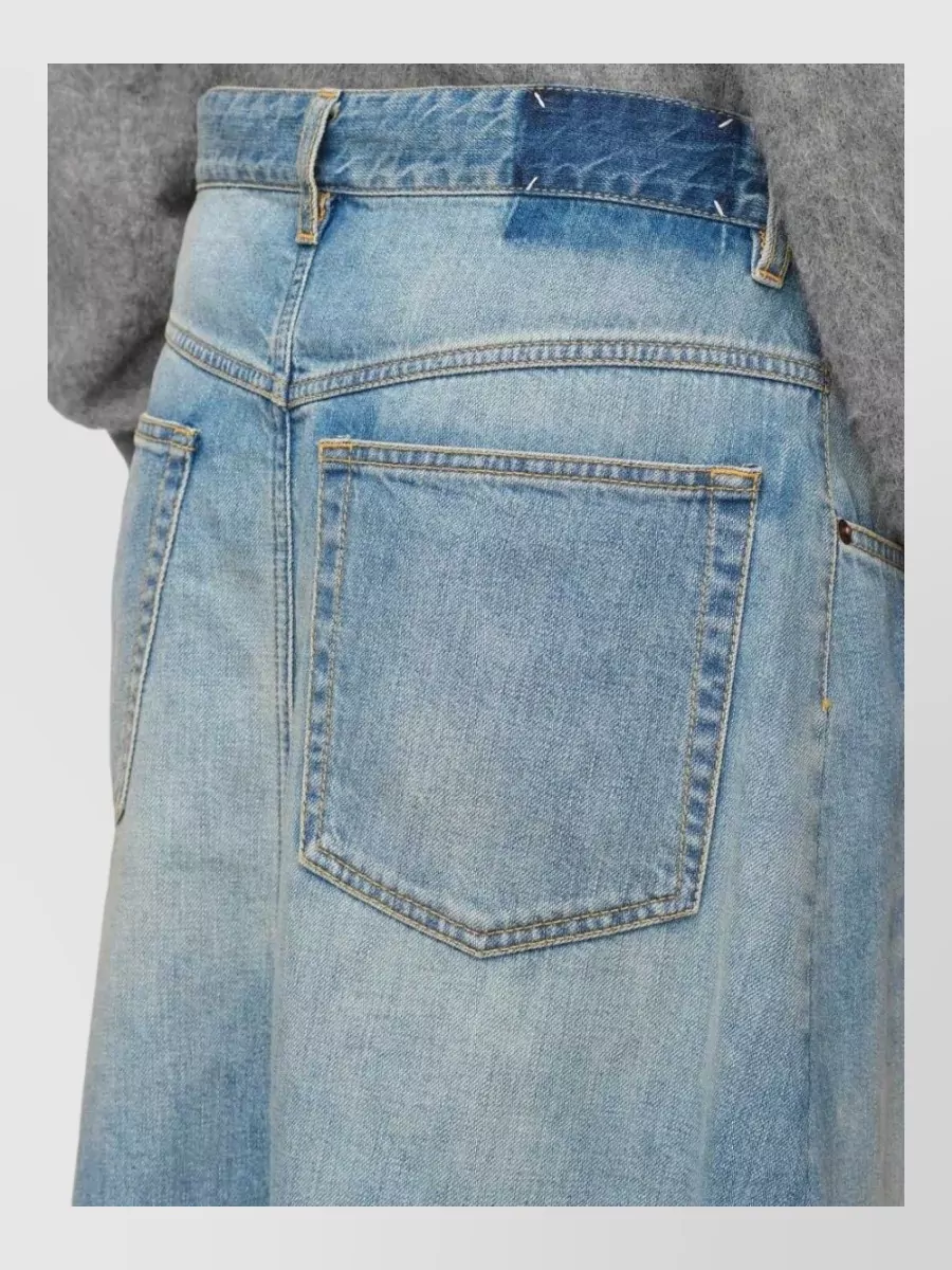 Maison Margiela Denim Asymmetric Wrap Midi Skirt