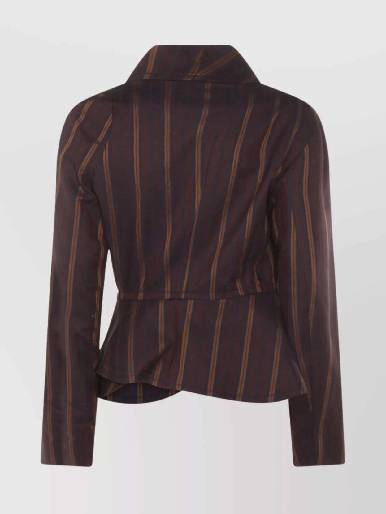 Vivienne Westwood Striped Blazer With Long Sleeves And Pockets In Brown