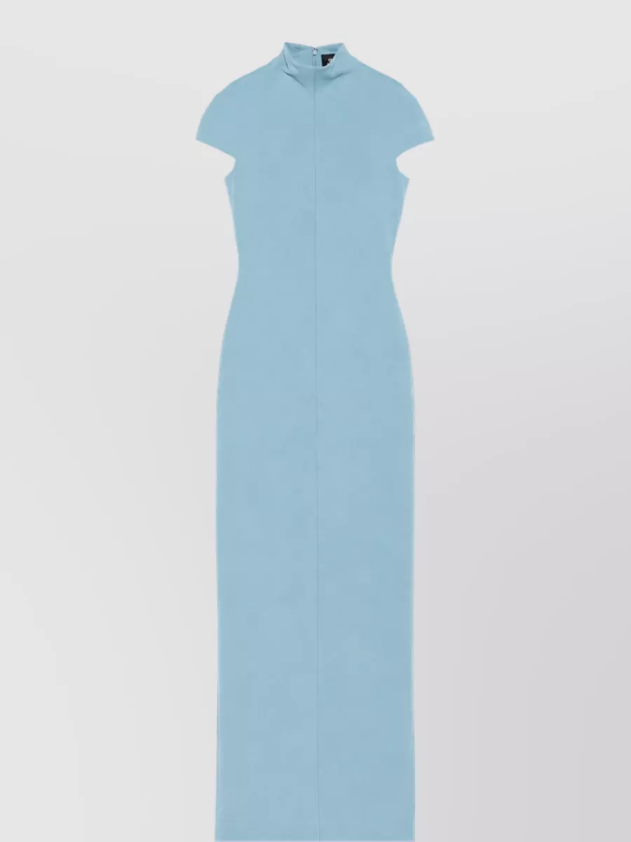 Solace London Mock Neck Short Sleeve Maxi Dress