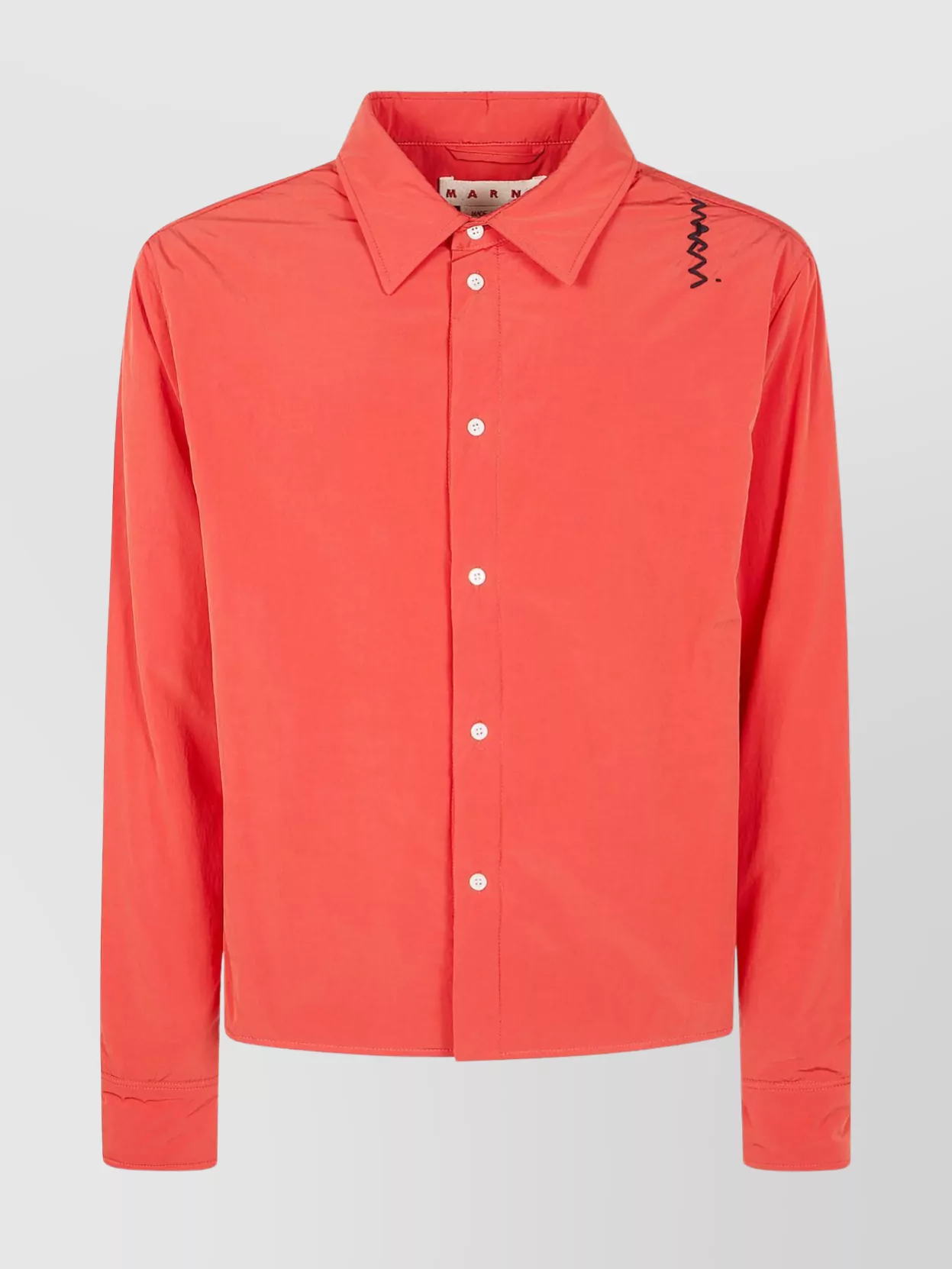 Marni Embroidered Detail Long Sleeves Shirt In Red