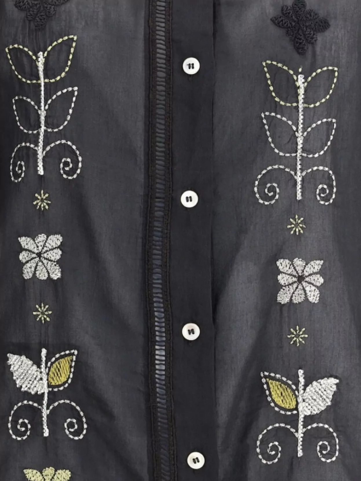 Shop Forte Forte Nature-inspired Embroidered Collared Shirt