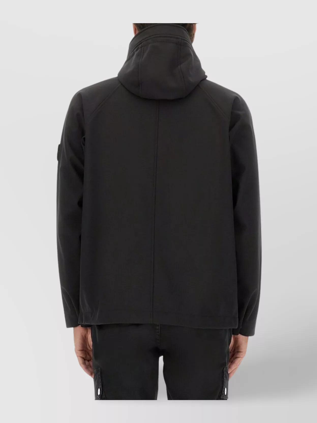 Stone Island Versatile Hooded Jacket Adjustable Features In Black