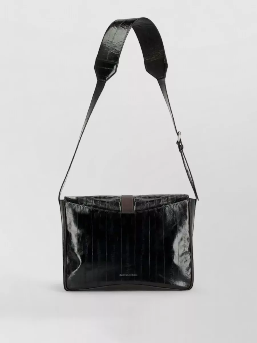 Dries Van Noten lambskin paneled shoulder bag