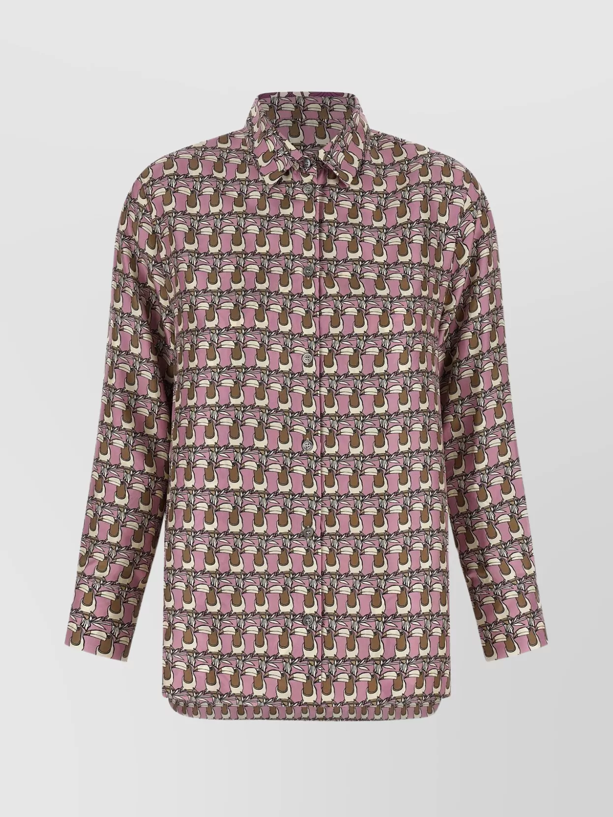 Max Mara 'versatile' Reversible Shirt With Cuffed Sleeves In Brown