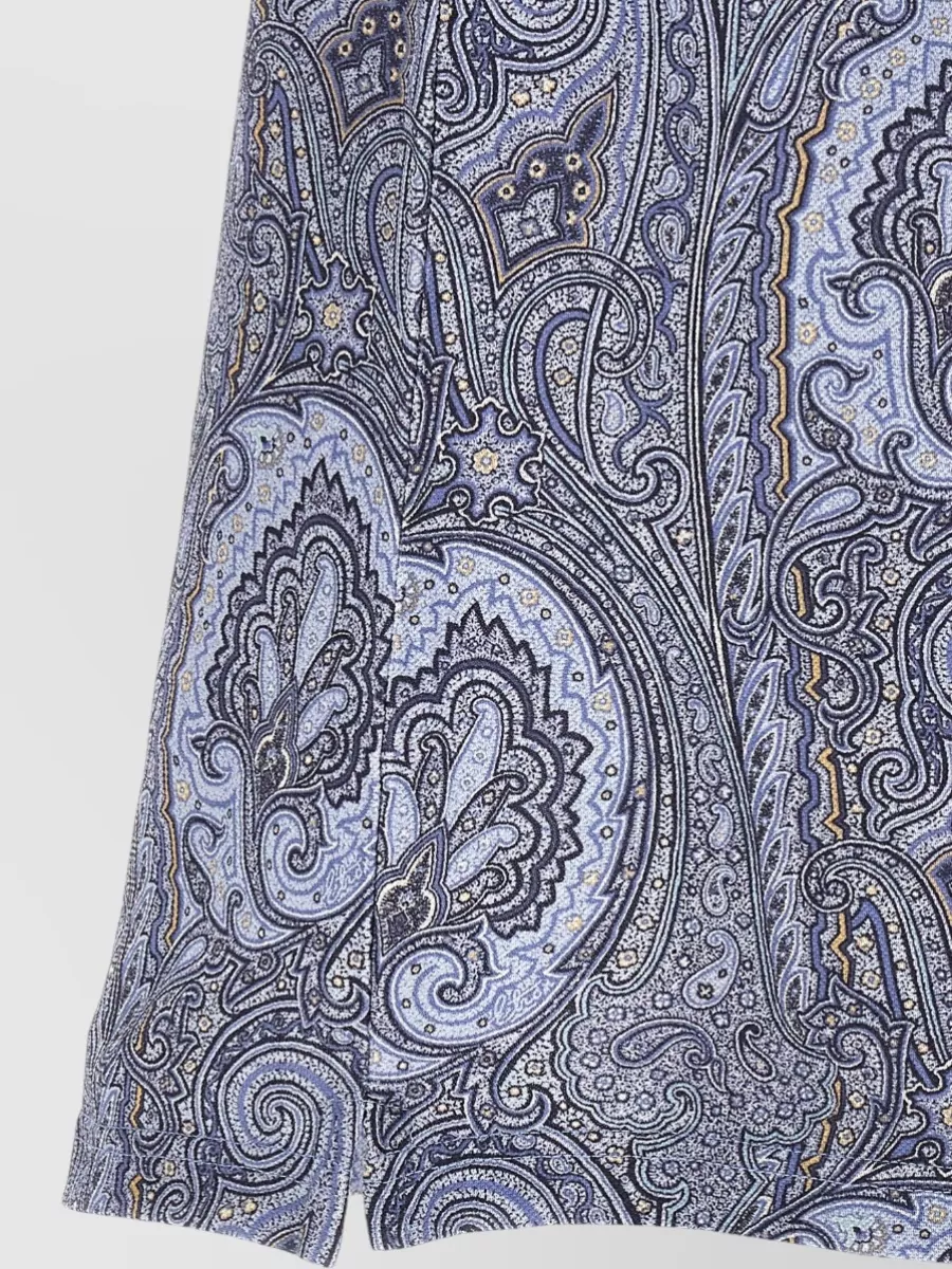 Etro Arnica Paisley Polo Shirt Ribbed Collar
