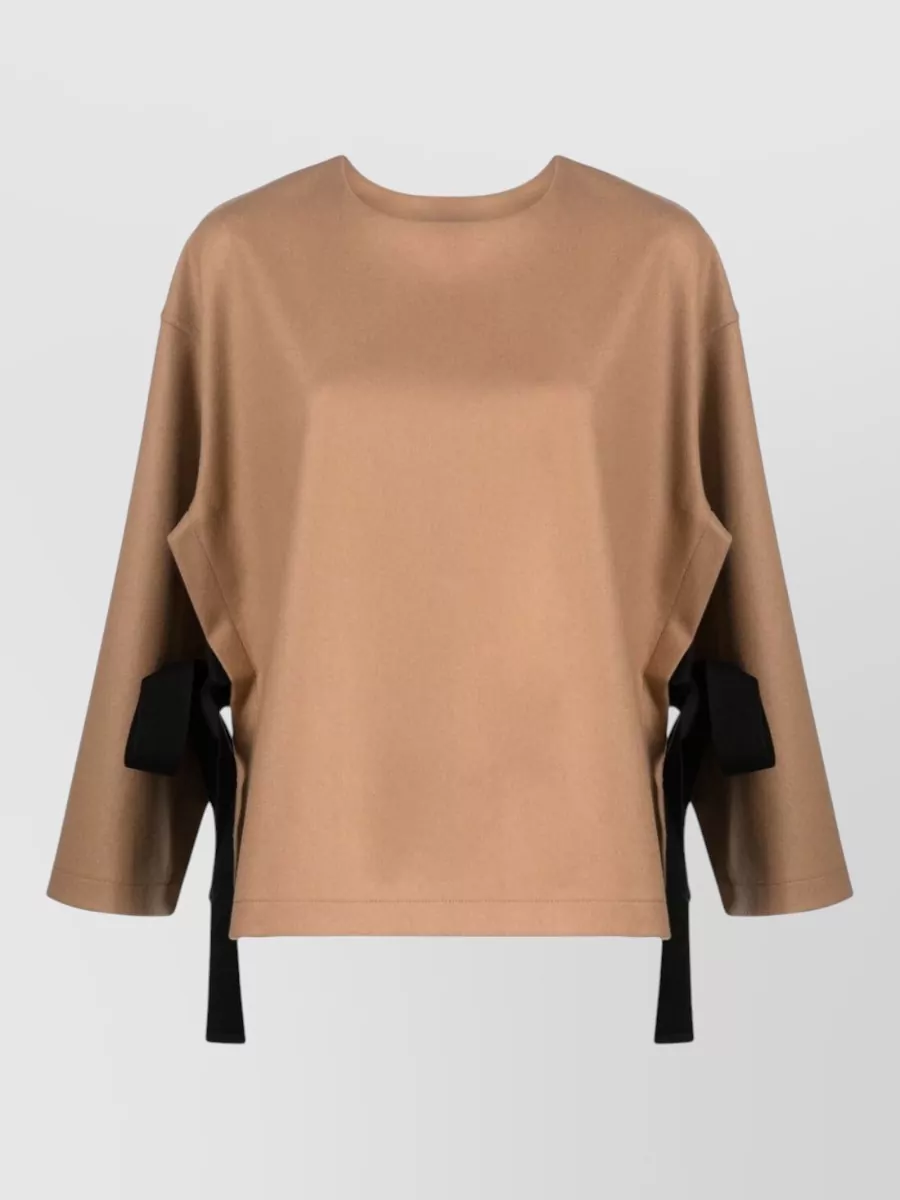 Erika Cavallini terry-effect long-sleeve wool-blend sweatshirt