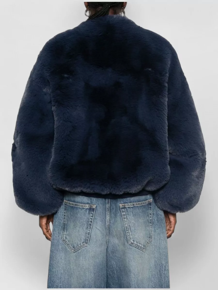 The Frankie Shop Faux Fur Relaxed-Fit Collarless Jacket