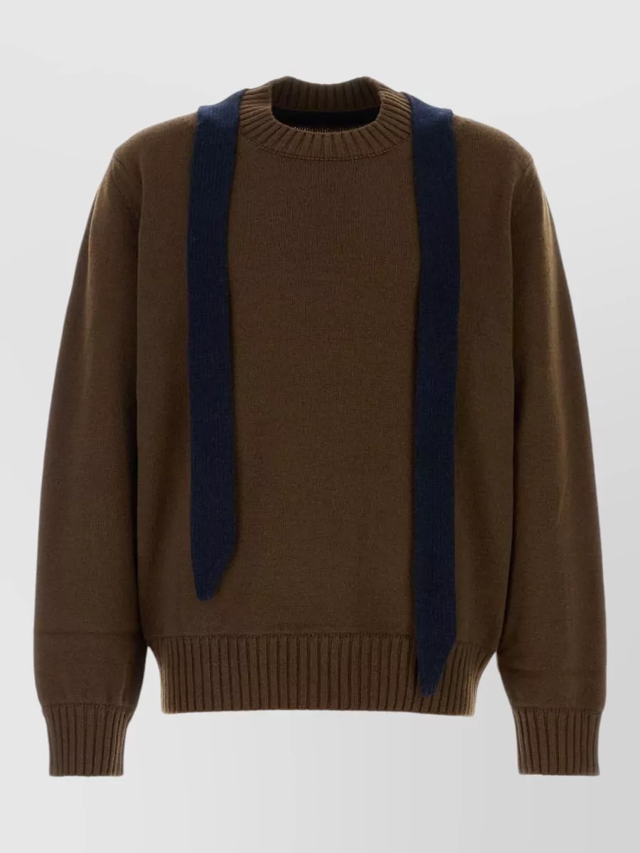 Sacai merino wool relaxed-fit v-neck cardigan