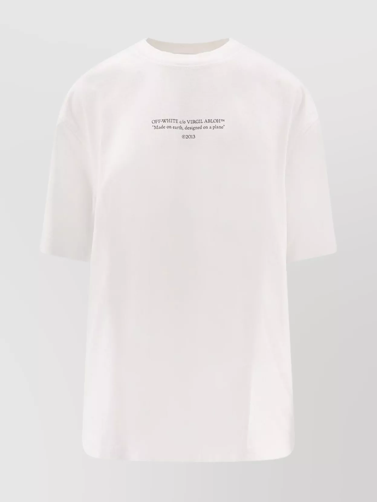 Off-white Regular Fit Cotton T-shirt With Printed Design In Neutral