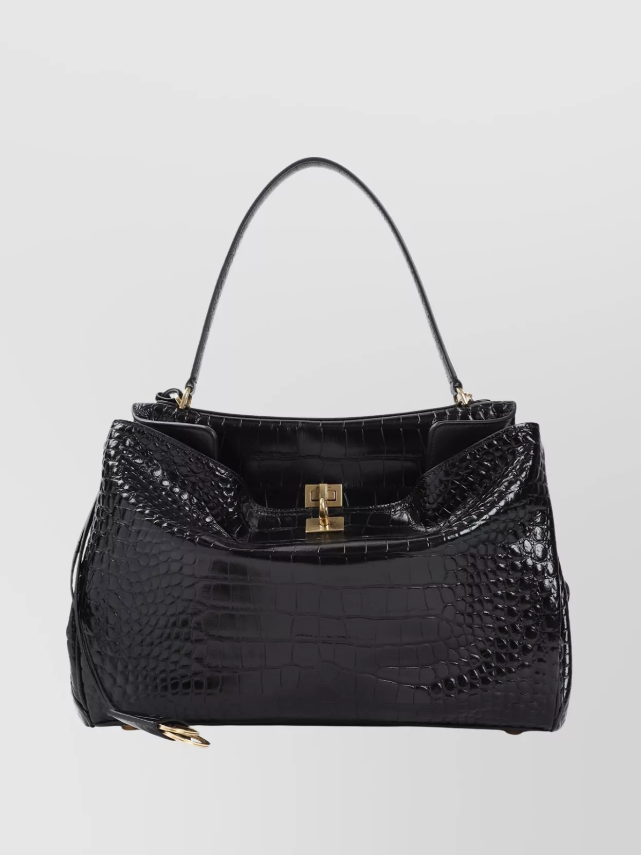 Balenciaga Crocodile Texture Top Handle Shoulder Bag
