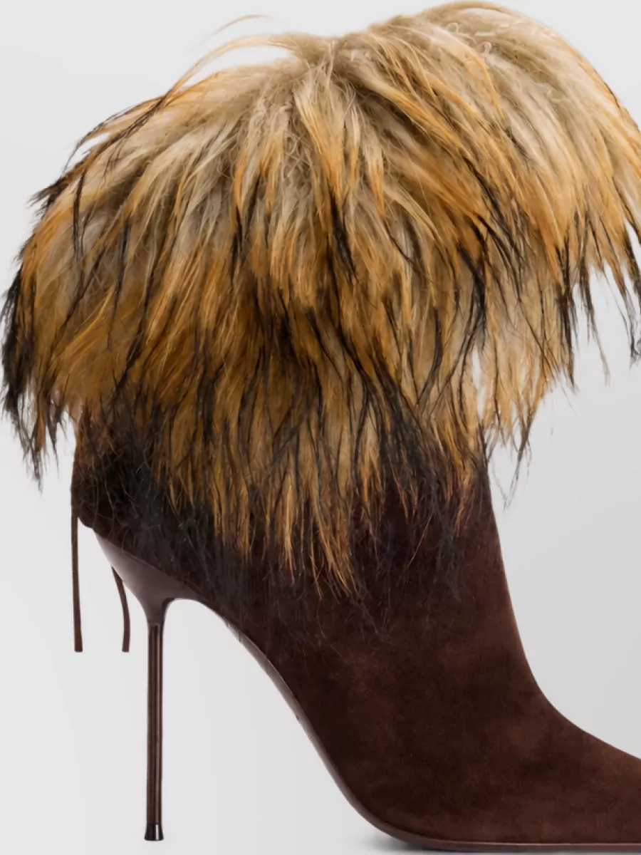 Paris Texas Leather Fur Ankle Boots 105