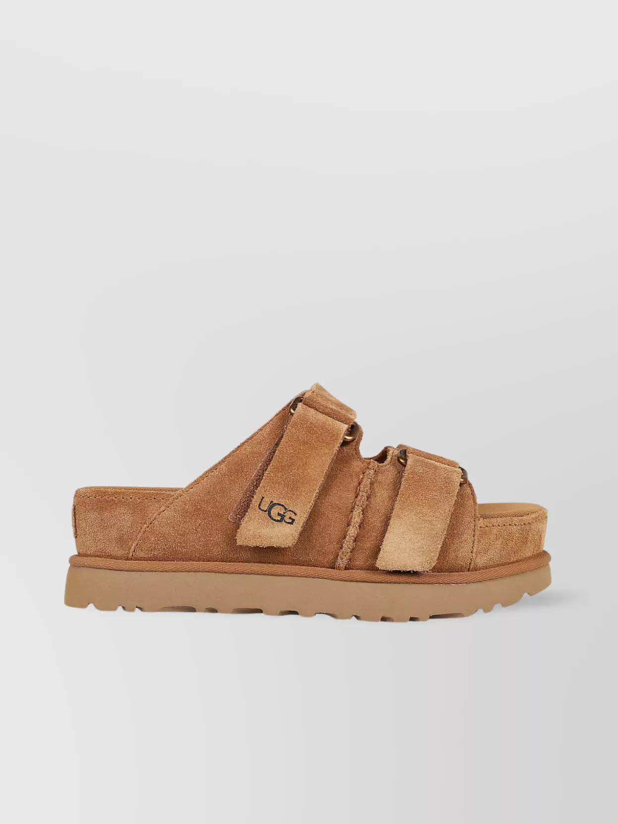 Shop Ugg Suede Slide Platform Sandals With Open Toe