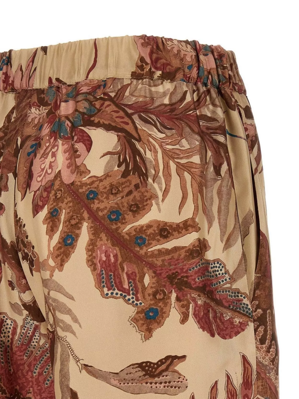 Weekend Max Mara Elastic Waistband Wide Leg Floral Print Trousers