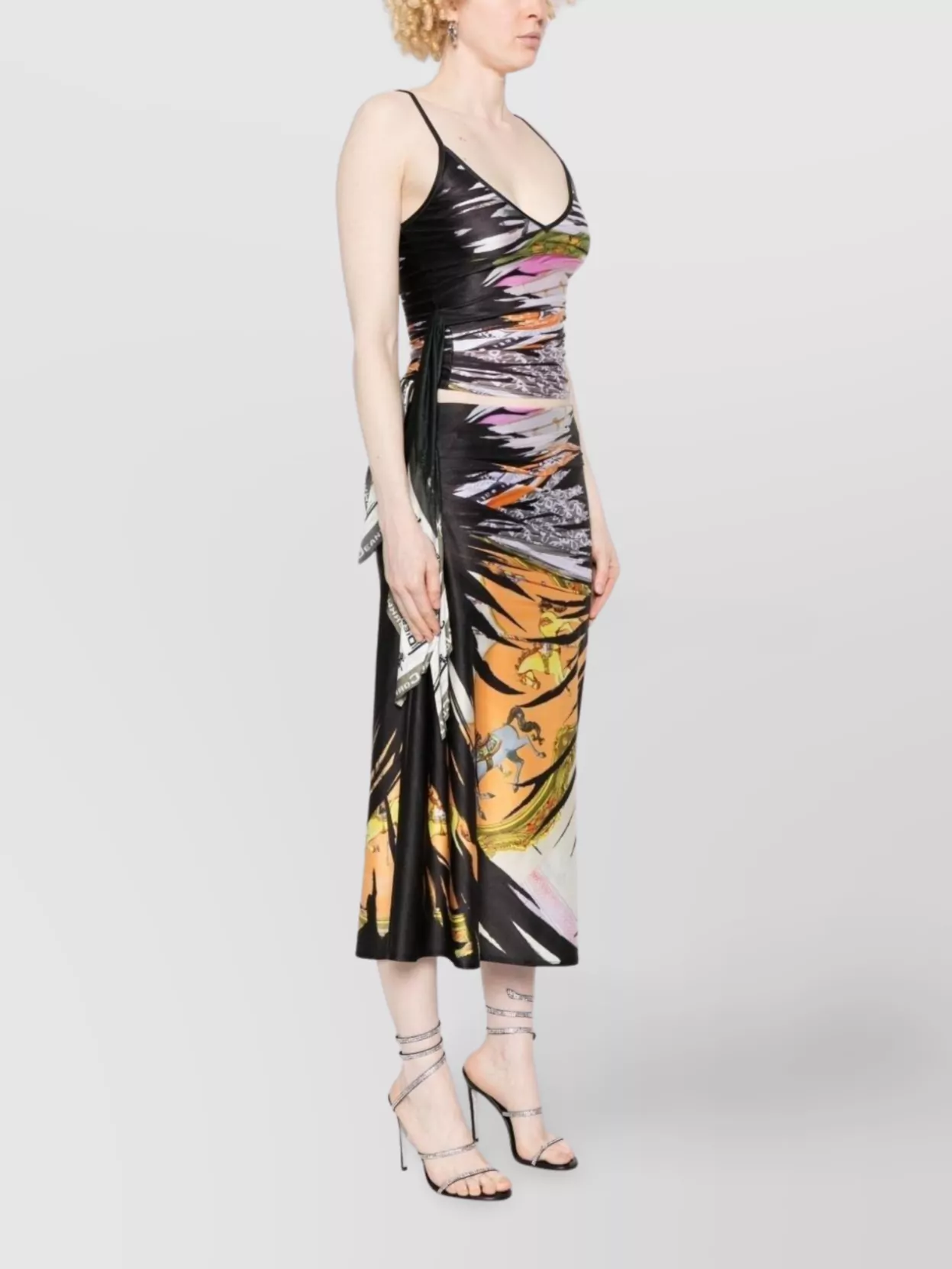 Diesel Tank Top With Graphic Print And Side Tie Detail