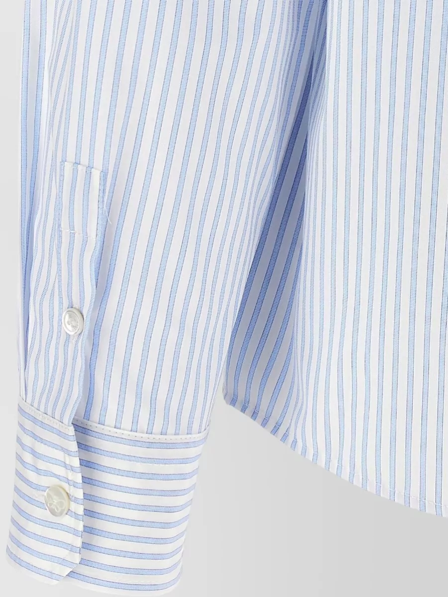 Weekend Max Mara Bahamas Striped Long Sleeve Shirt Pocket