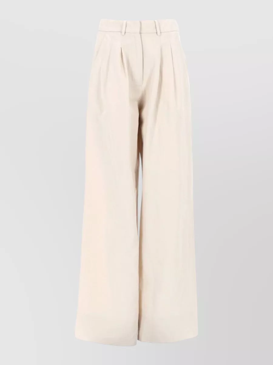 Pt Torino linen wide-leg pleated trousers