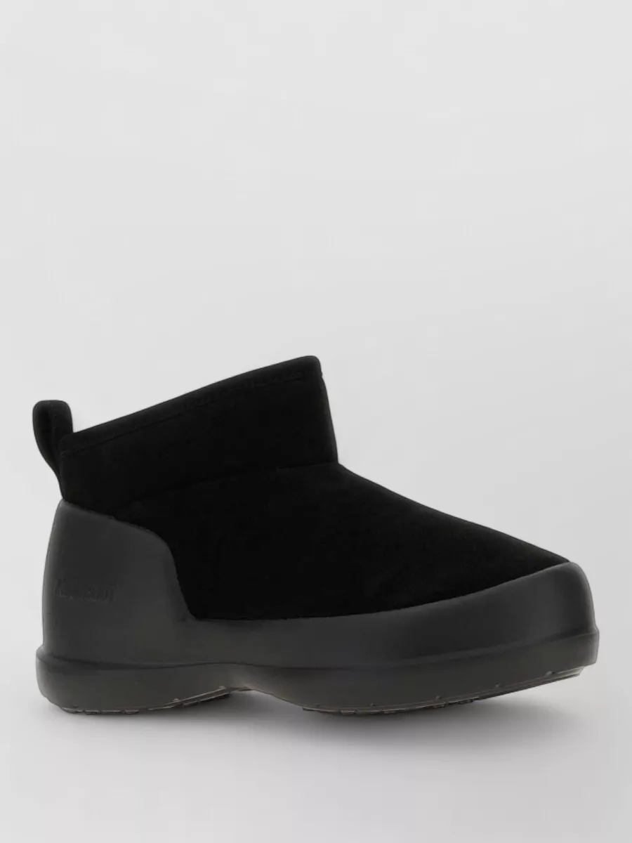 Moon Boot Mezzaluna Suede Ankle Boots Pull Tab In Black
