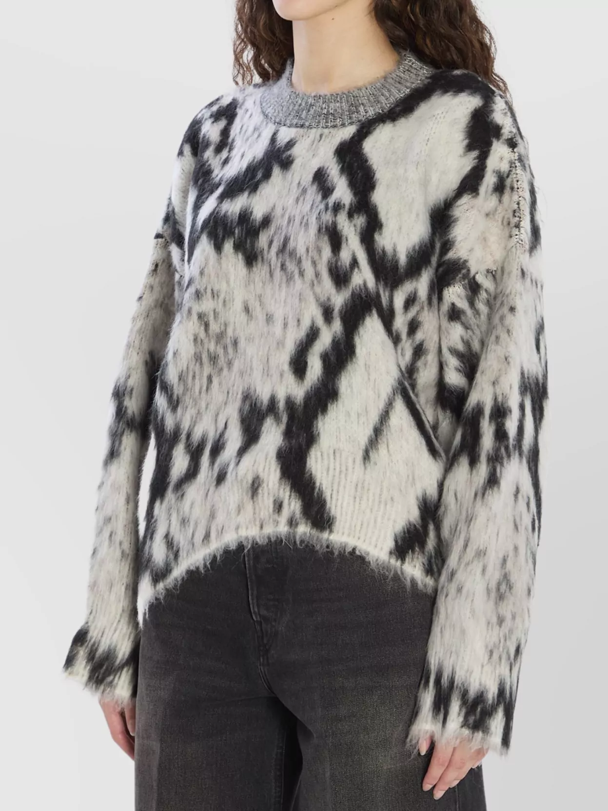 The Attico Cropped Python Print Sweater