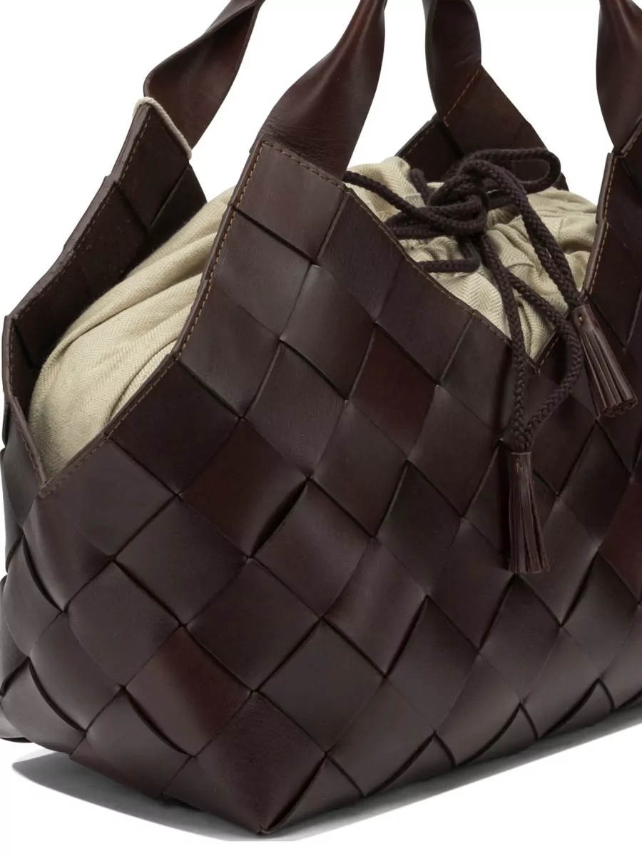 Dragon Diffusion Woven Shoulder Bag Featuring Dual Handles