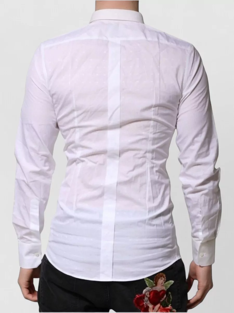 Dolce&Gabbana Cotton Slim-Fit Dotted Long-Sleeve Dress Shirt