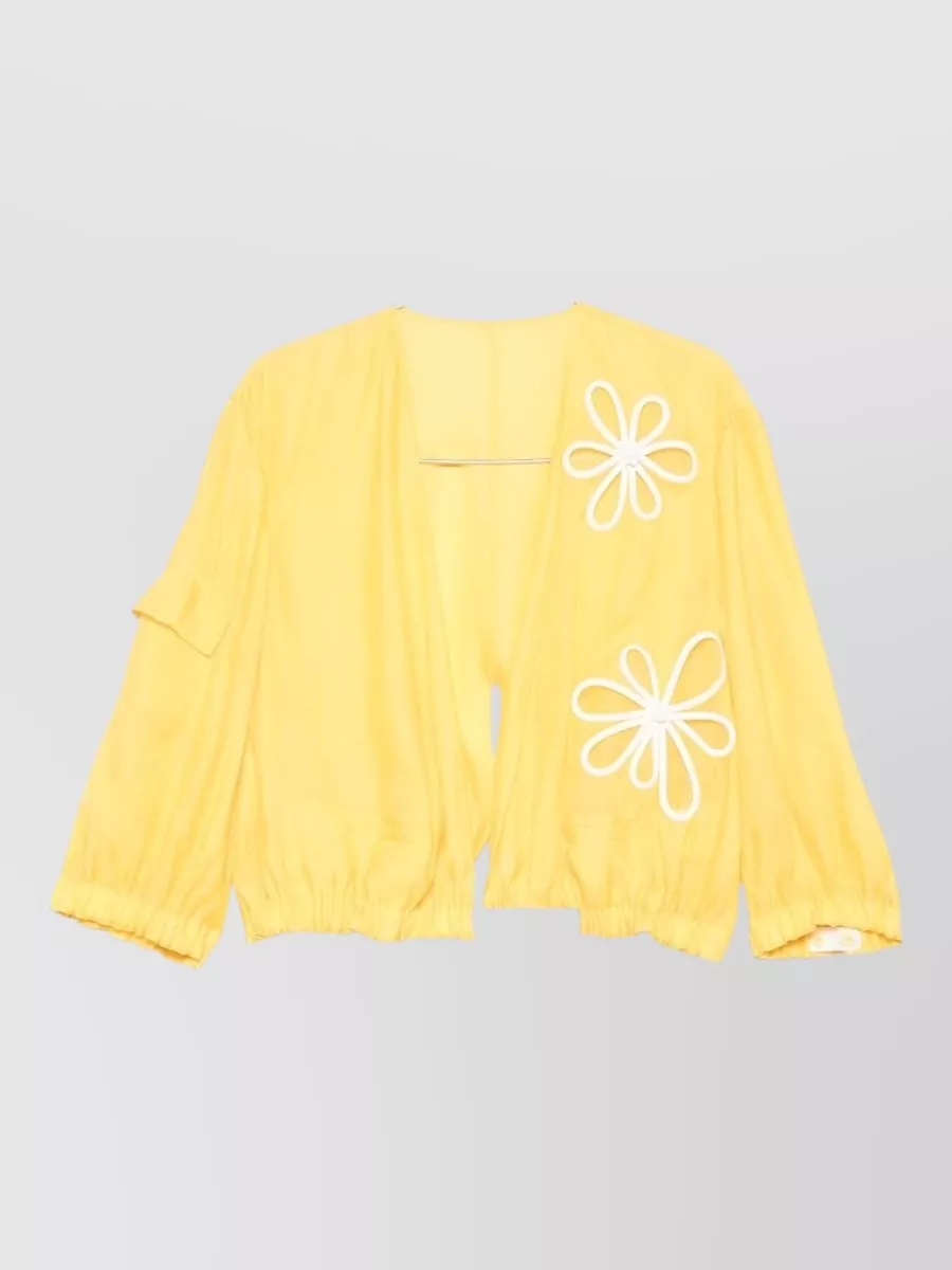 Fendi silk floral-embroidered blouson jacket