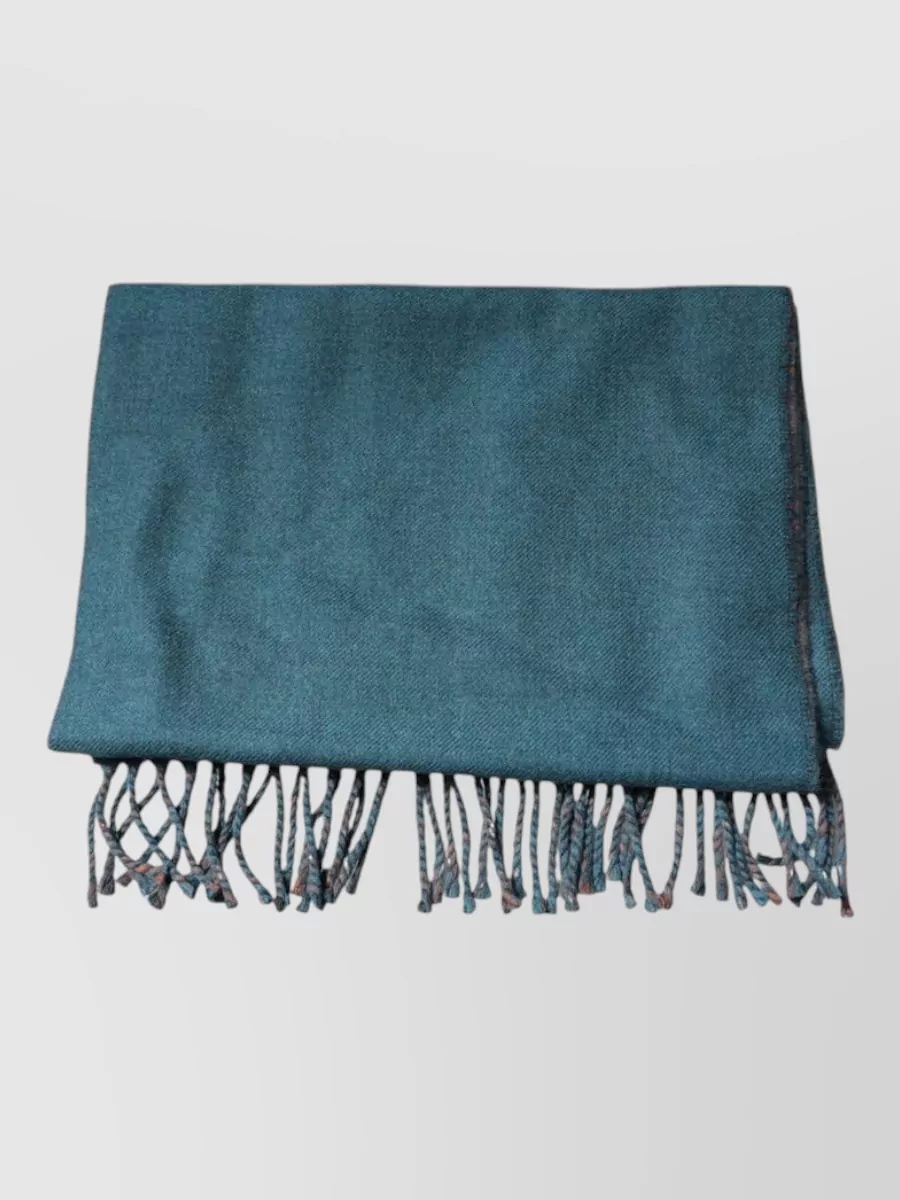 Dolce&Gabbana wool cashmere fringed reversible scarf