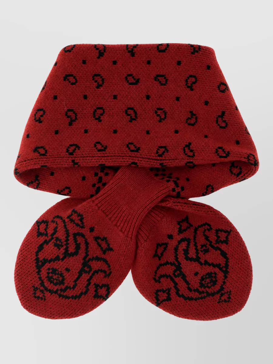 Guest In Residence wool cashmere jacquard bandana scarf