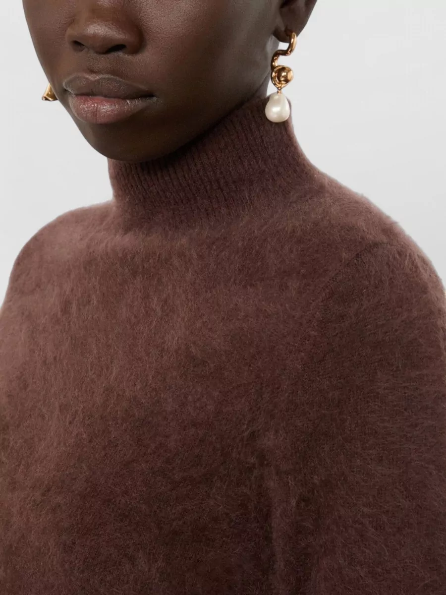 Sportmax Cashmere Slim-Fit Long-Sleeve Mock-Neck Sweater
