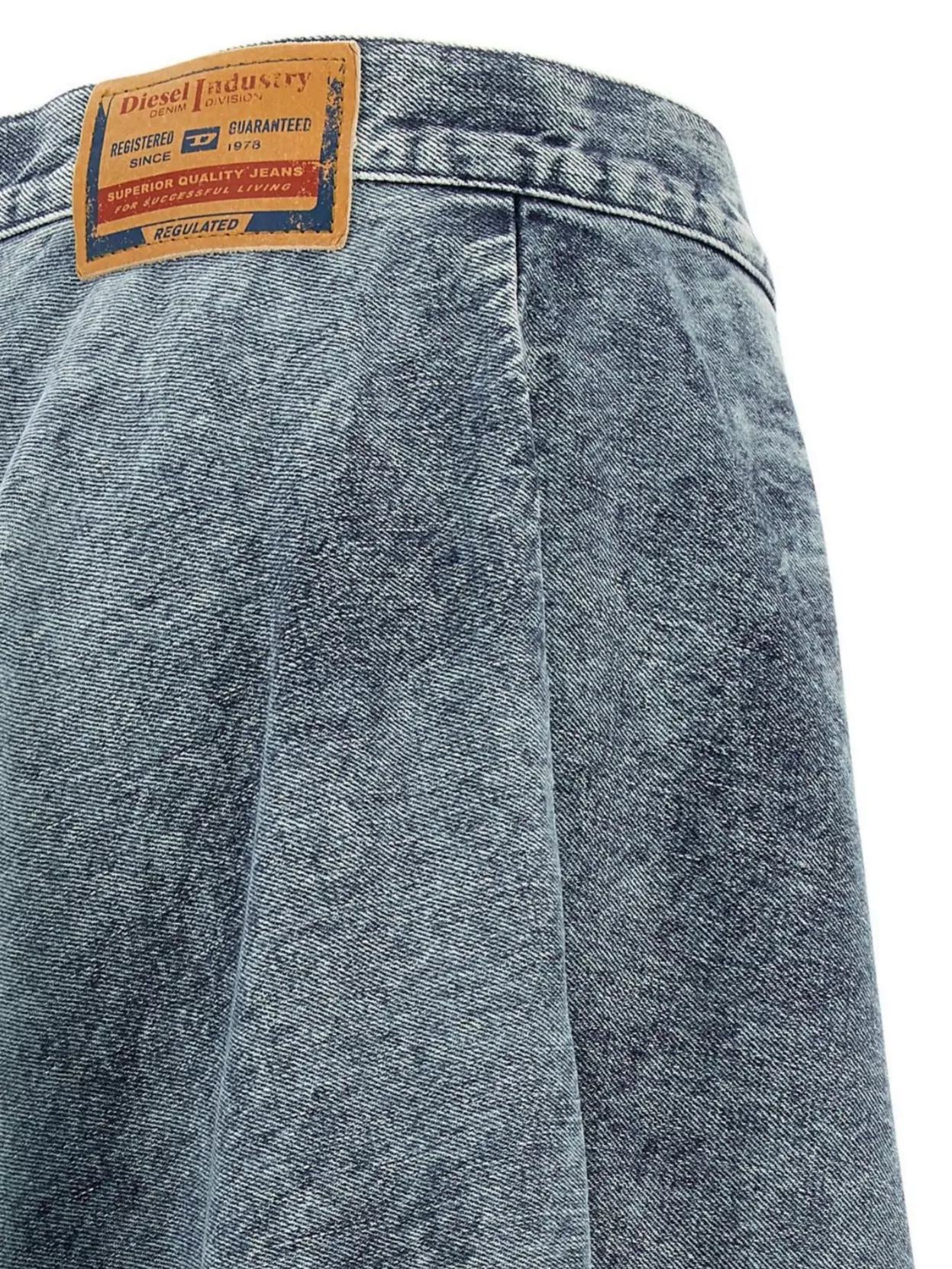 Diesel Back Patch Detail Skirt With Belt Loops