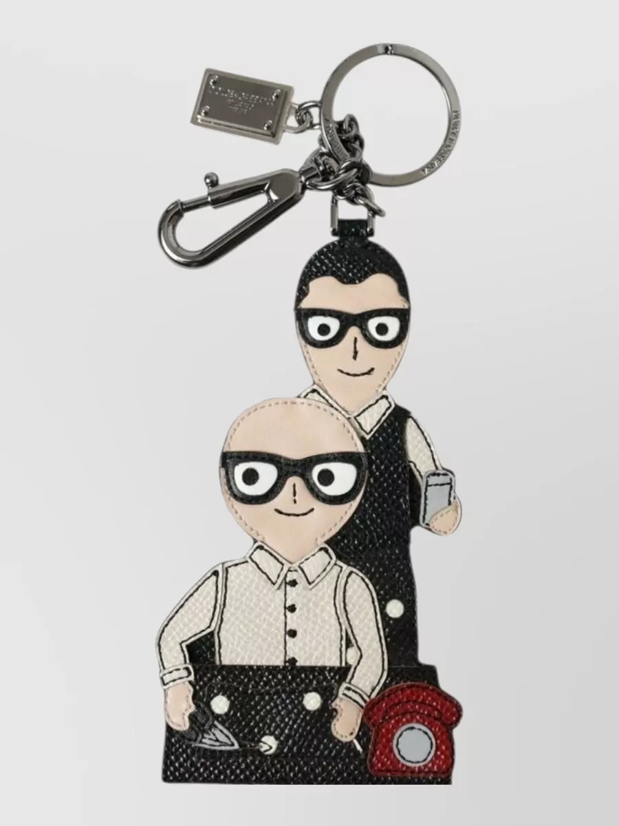 Dolce&Gabbana leather logo badge keychain