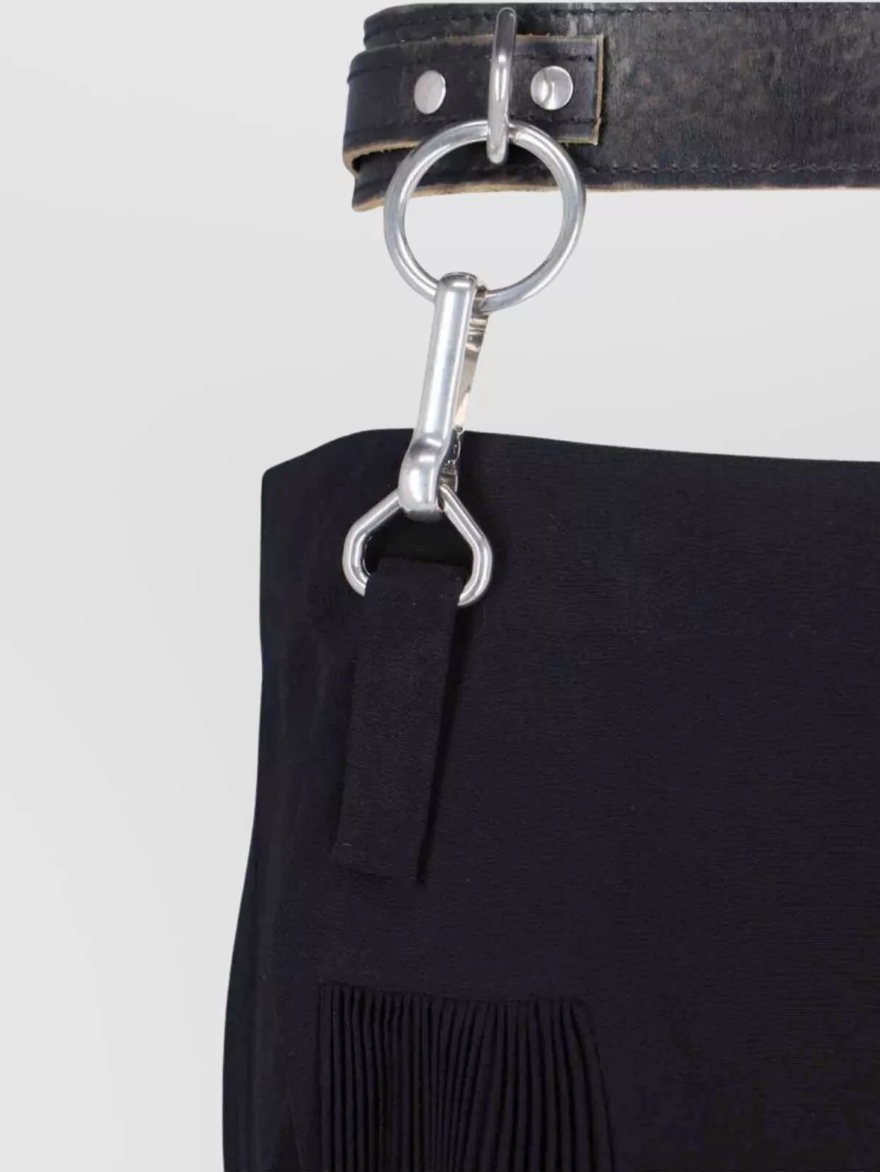 Prada Waist Belted Midi Skirt With Pleated Detail