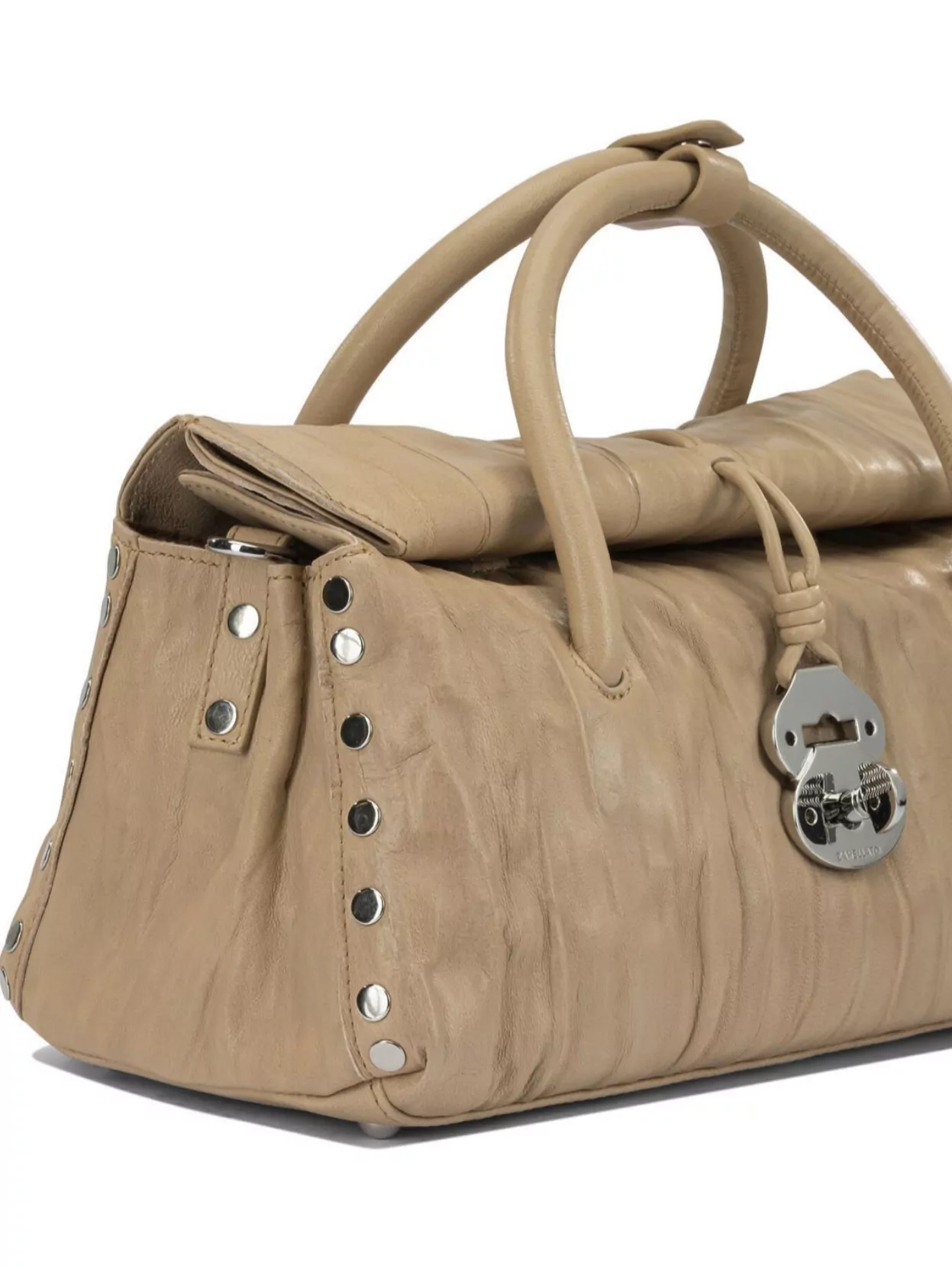 Zanellato Pleated Design Hand Bag Studs