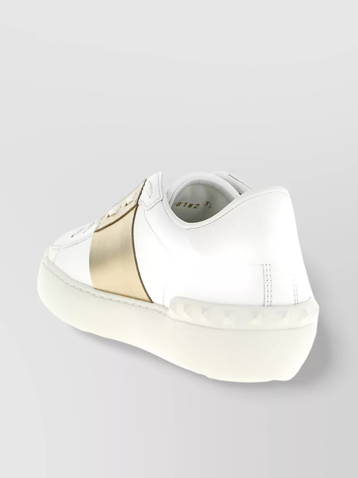 Valentino Open Sneakers With Metallic Accent And Studded Heel In White