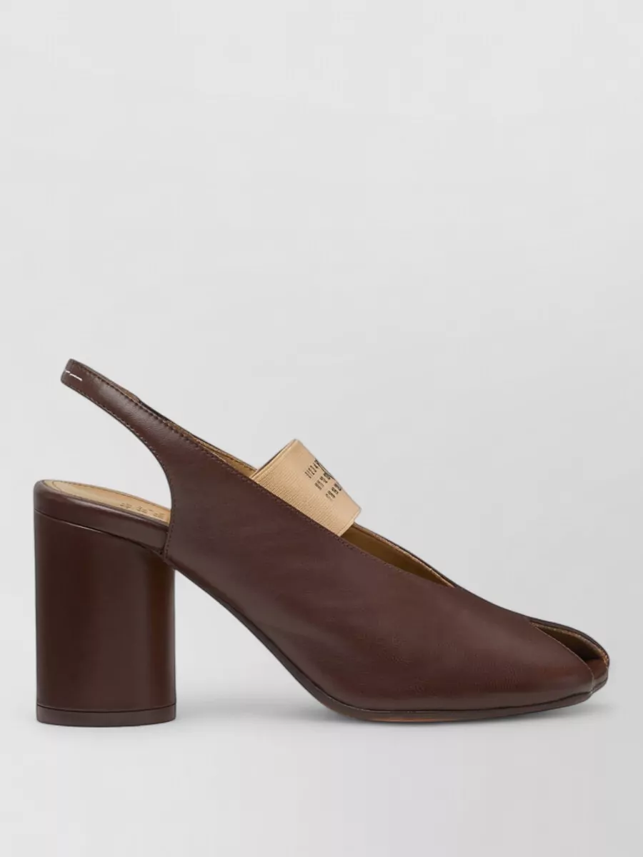 Mm6 Maison Margiela Leather Block Heel Slingback Sandals