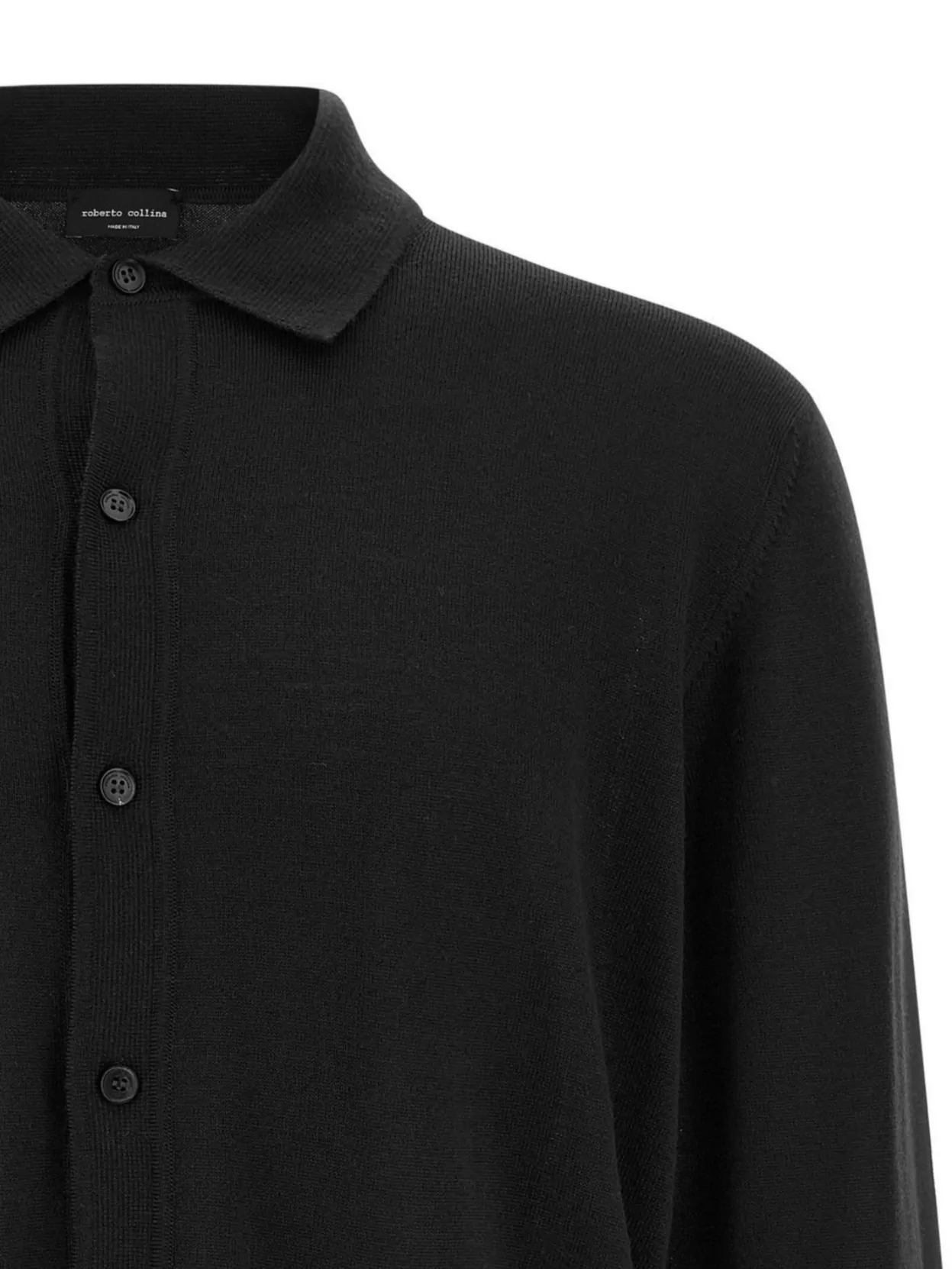 Roberto Collina Long Sleeve Ribbed Hem Merino Cardigan