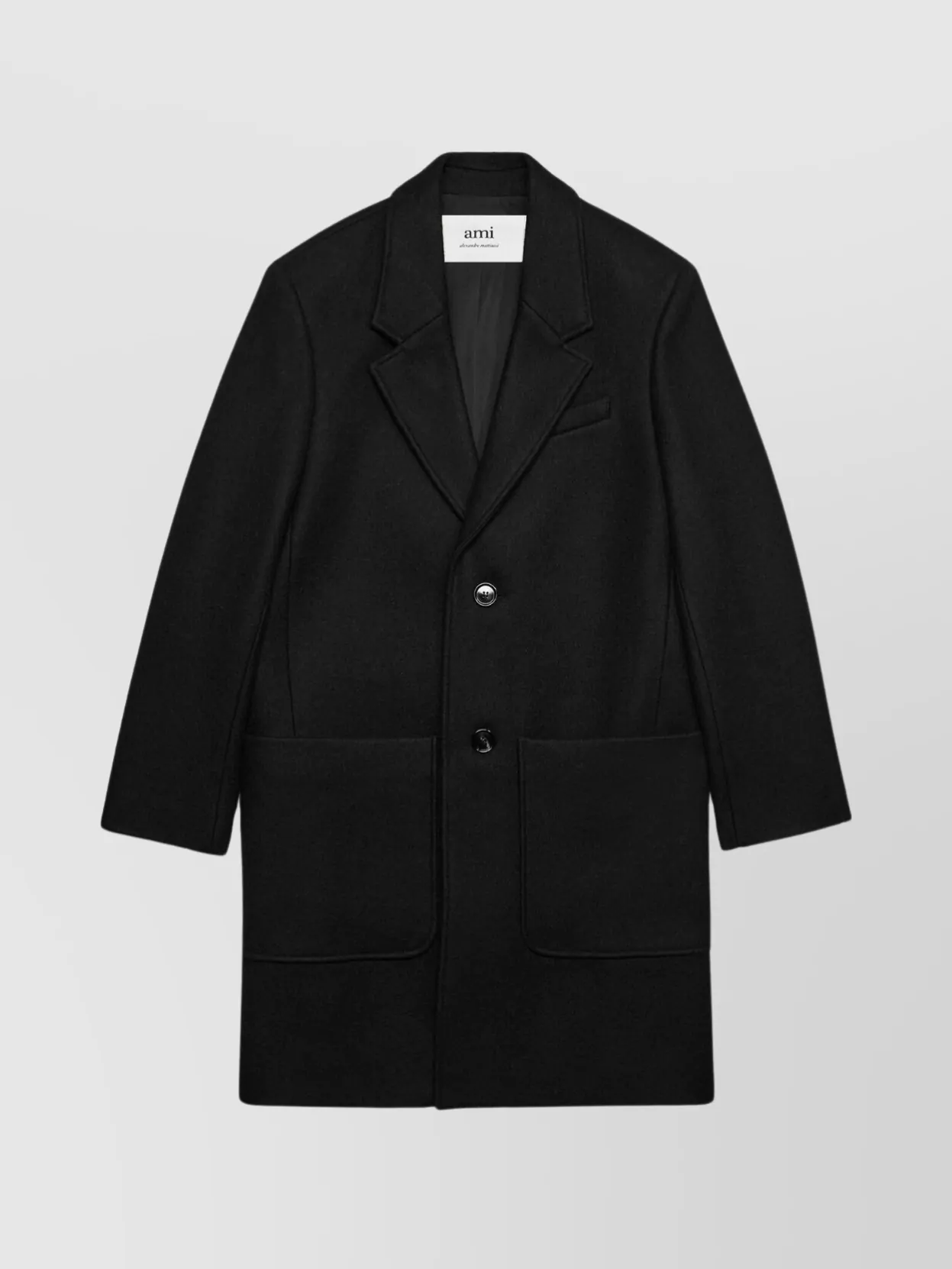 Shop Ami Alexandre Mattiussi Structured Virgin Wool Coats In Black