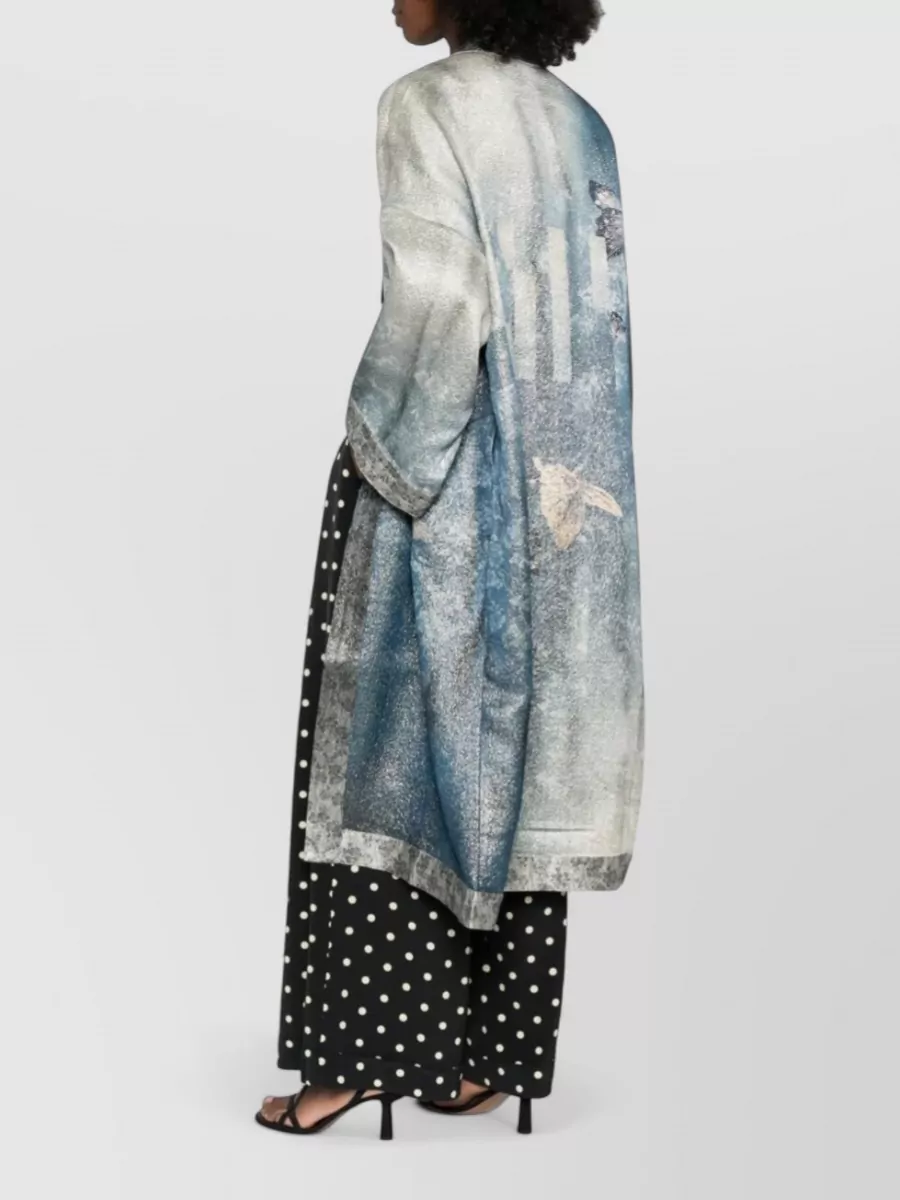 Pierre Louise Mascia Silk Floral Print Kimono Jacket