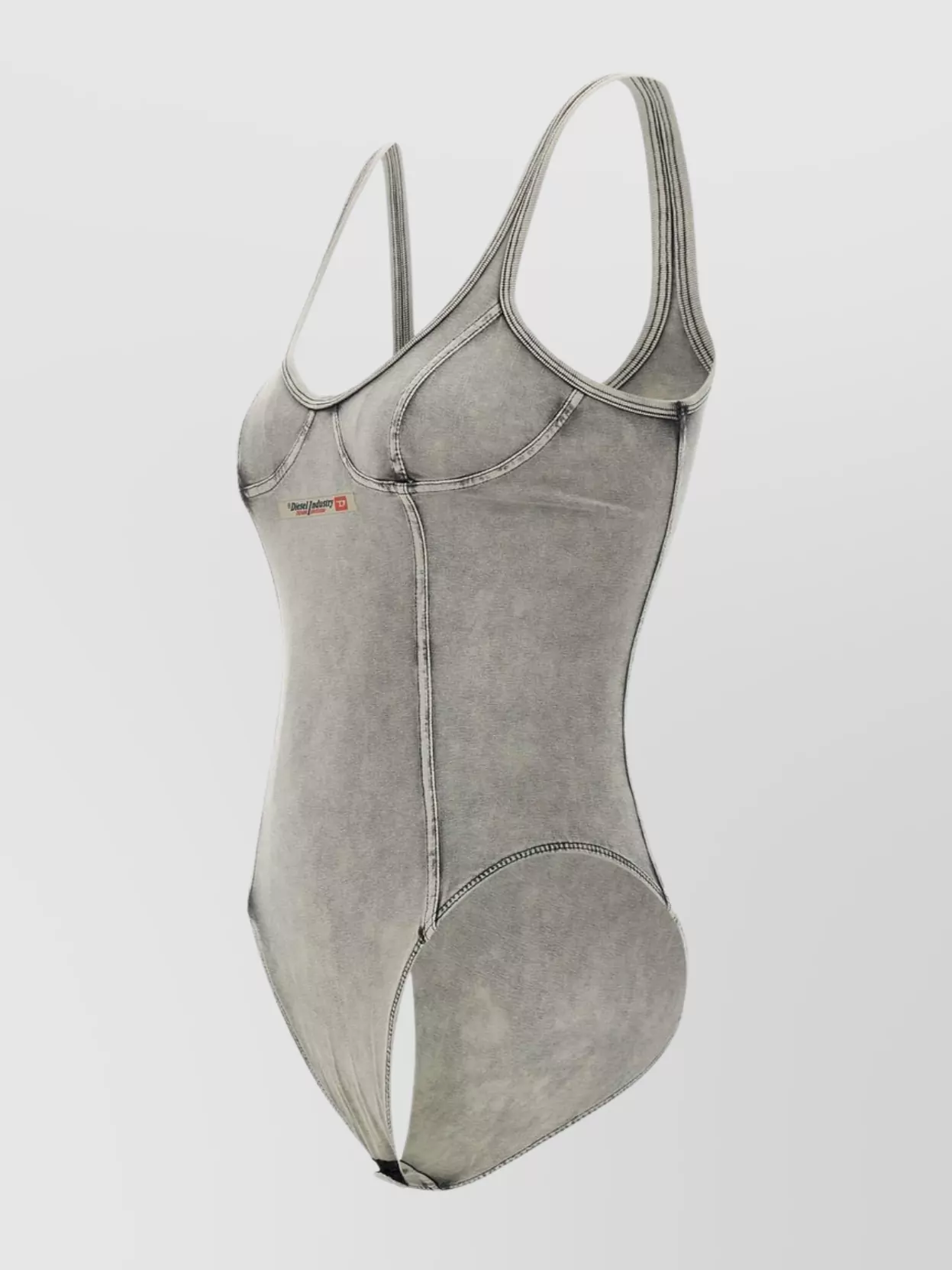 Diesel Denim Effect Scoop Neck Bodysuit