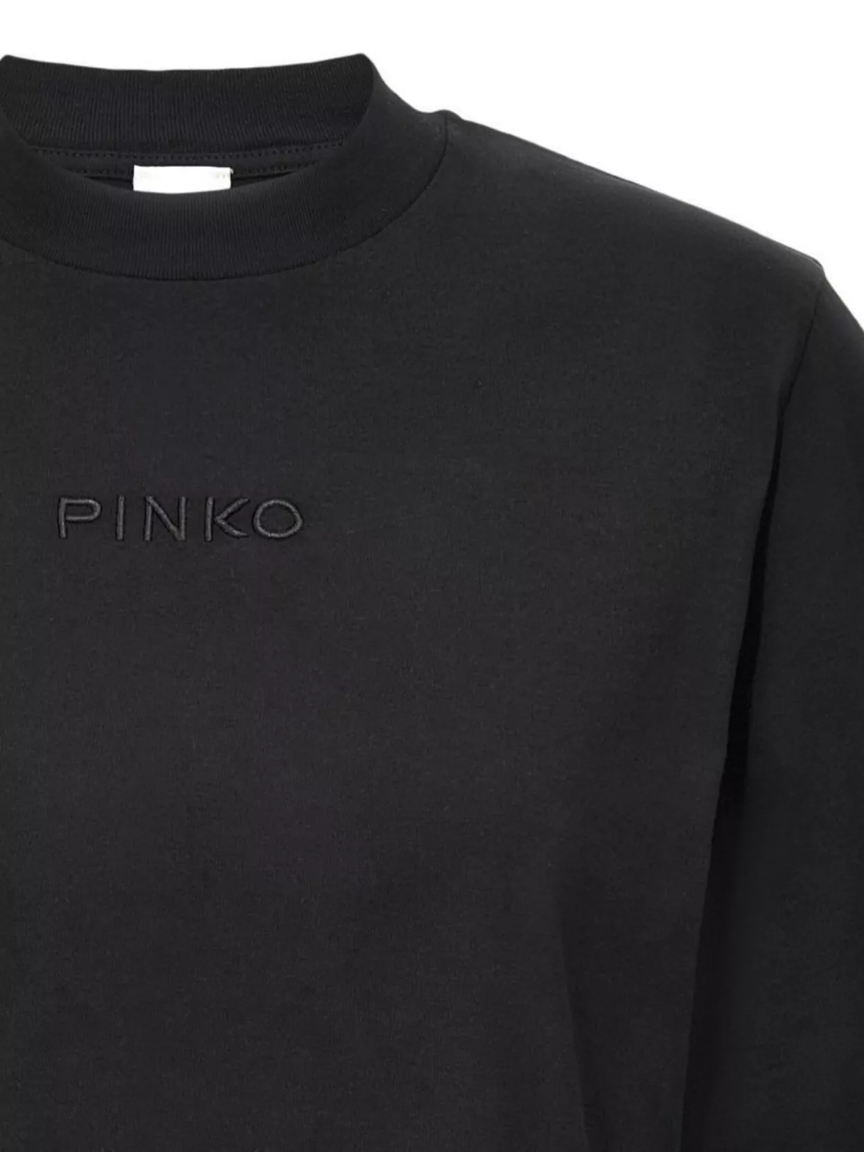 Pinko Logo-embroidered Cotton Cropped T-shirt