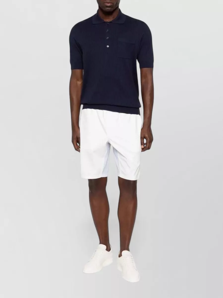 Brunello Cucinelli Polo Shirt Short Sleeves Woven Pattern Pocket