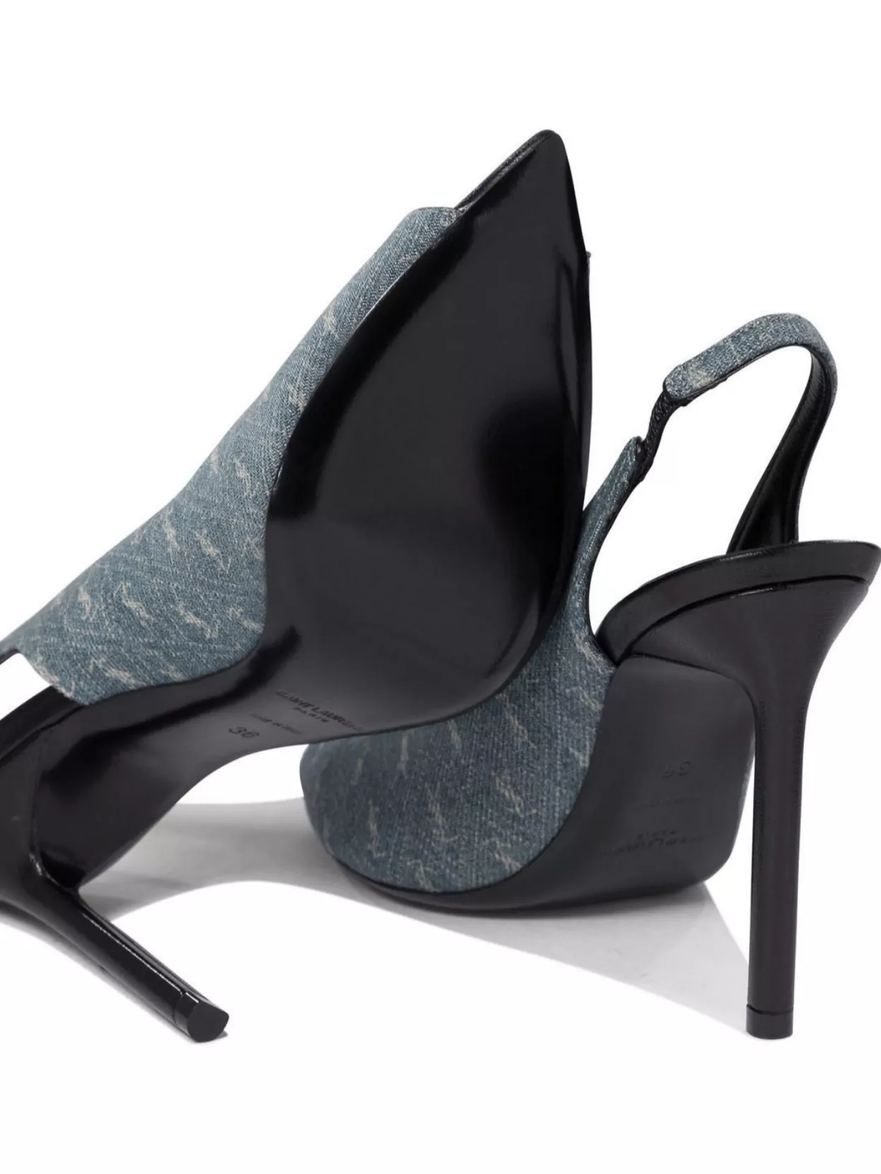 Saint Laurent High-heeled Sandals In Textured Fabric