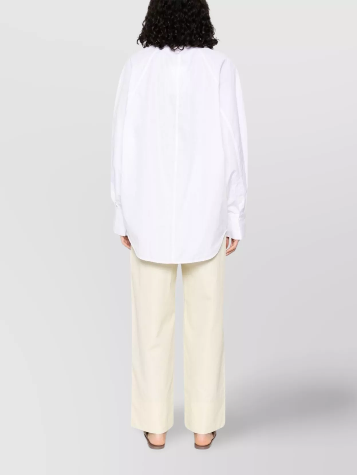 Totême Cotton Shirt With Collar And Curved Hem