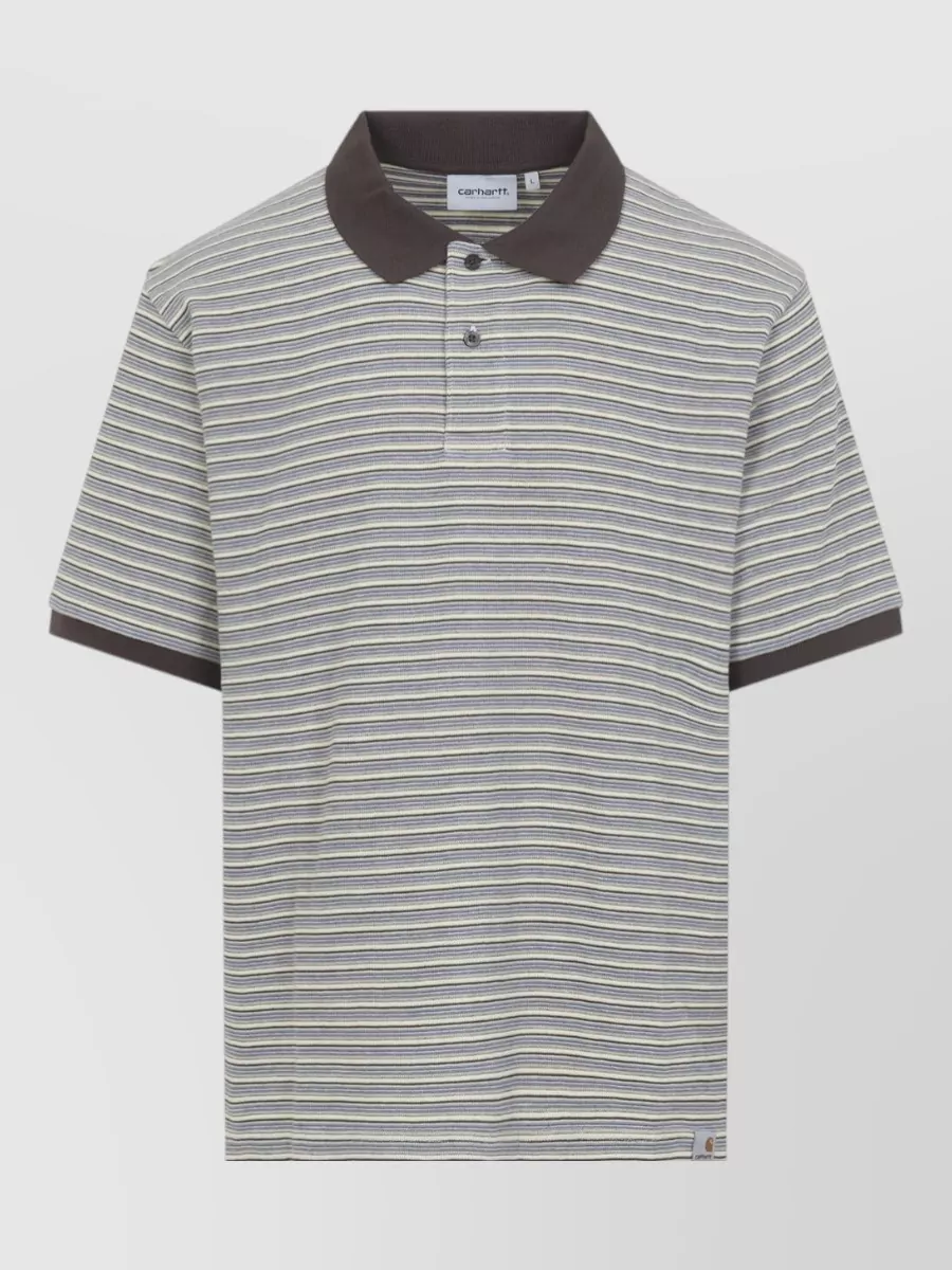 Carhartt Wip Cotton Striped Short-Sleeve Polo Shirt